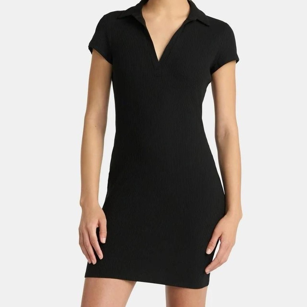 BRAND NEW Cotton Blend Elegant Black Polo Dress